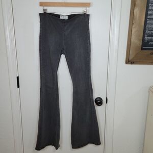 Free People Grey Wide-Leg Flare Pullon Pants Size 27